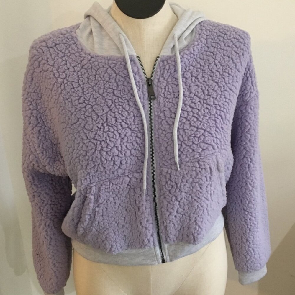 Almost Famous Zip Up Lilac Jacket Faux Sherpa/Fleece Size Small Medium Large NWT
